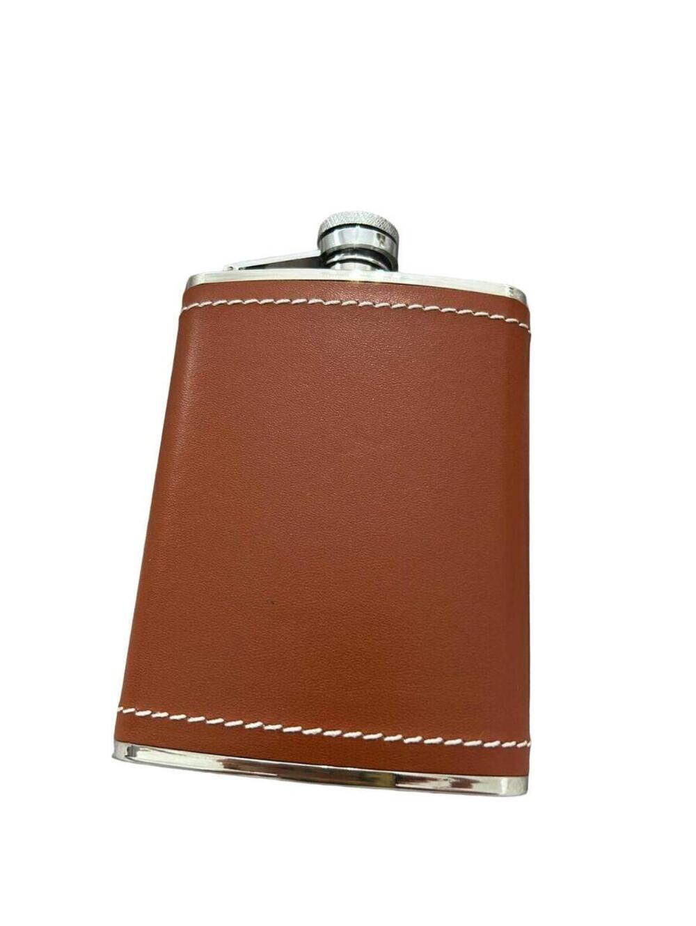 Concord Gentlemen’s Flask 6 oz Tan in the Box Stainless Steel w/ Bayonet Top NWT